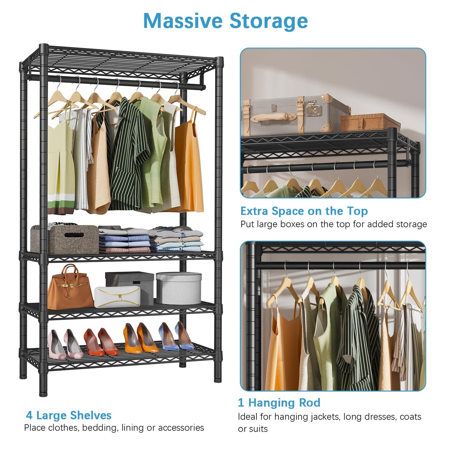 VIPEK V1 4-Tier Heavy Duty Garment Rack