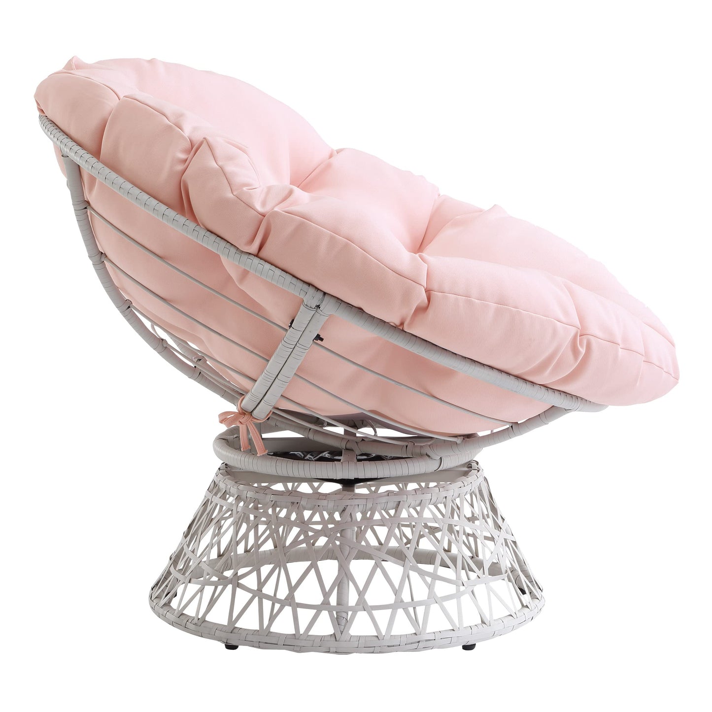 OSP Swivel Papasan Chair White