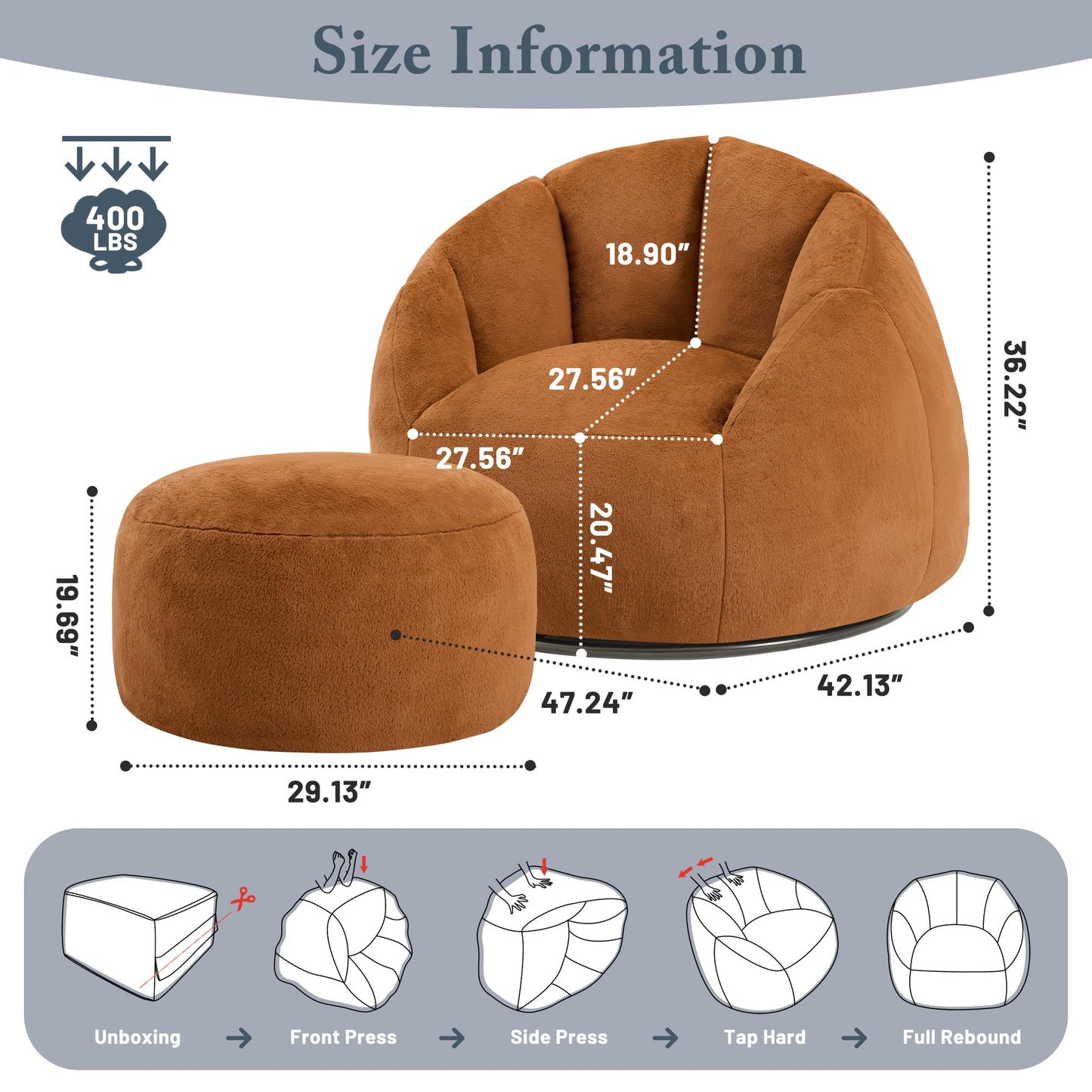 Giant Bean Bag Chair – Beige