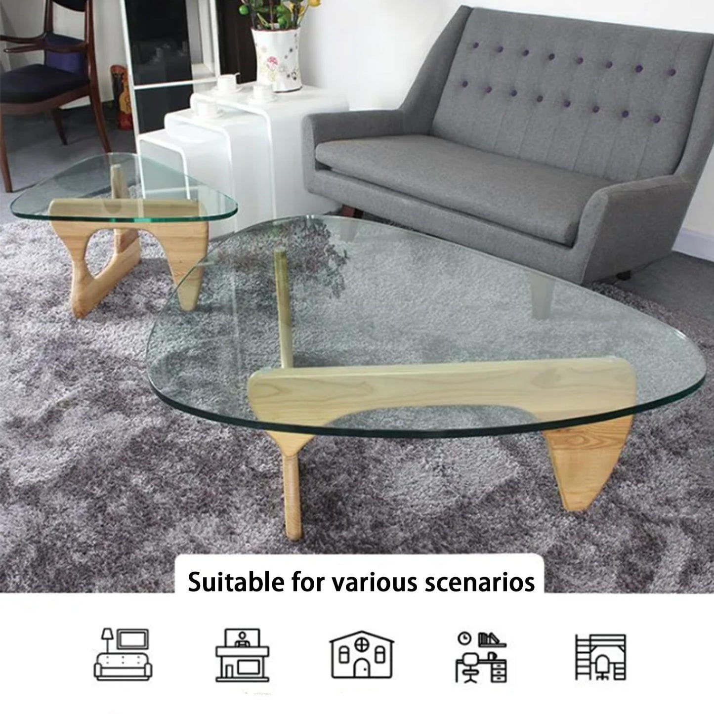 EASYSOUL 32" Glass Coffee Table