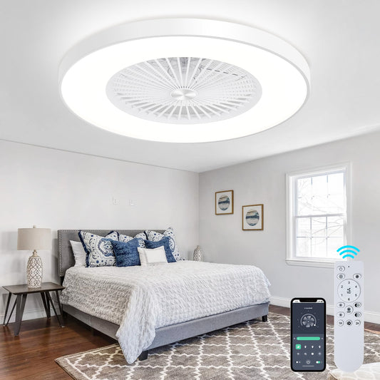 24" Bladeless LED Ceiling Fan – Black