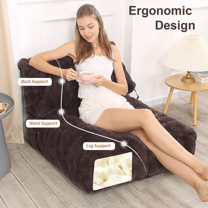Comfy Floor Sofa Bean Bag Chair – Brown