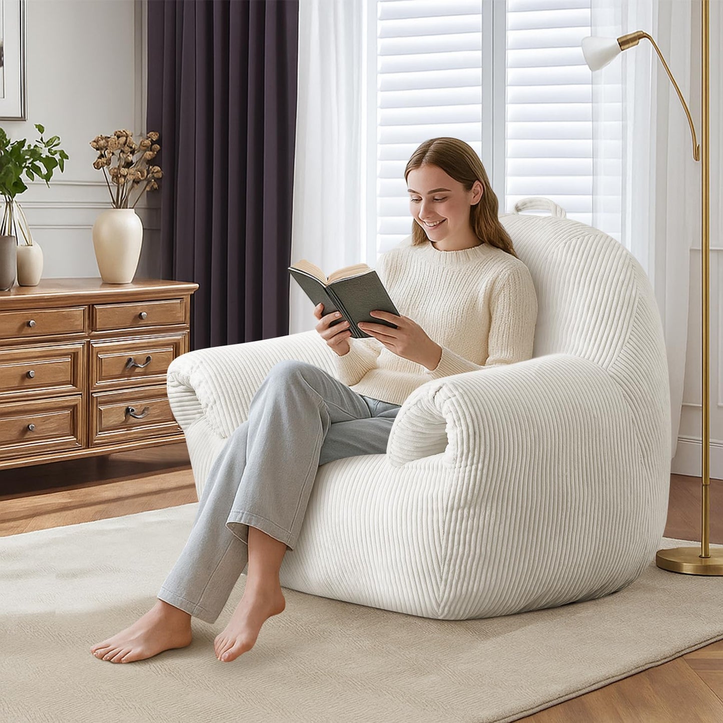 DAICO Bean Bag Chair White