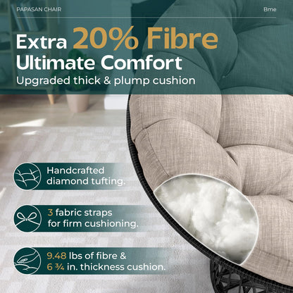 Bme 40" Papasan Swivel Chair