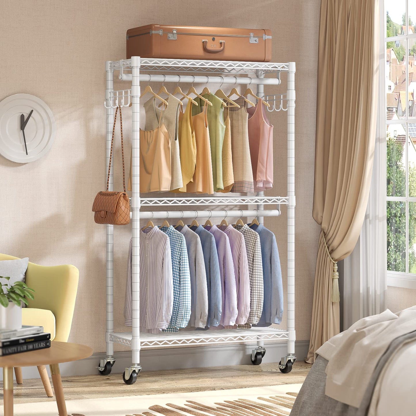 VIPEK R2 Rolling Clothes Rack with Wheels