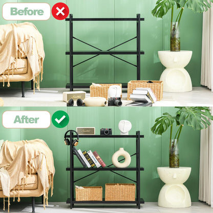 HCHQHS 4-Tier Industrial Bookshelf