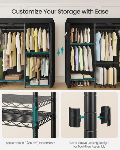 SONGMICS Heavy-Duty Portable Clothes Rack