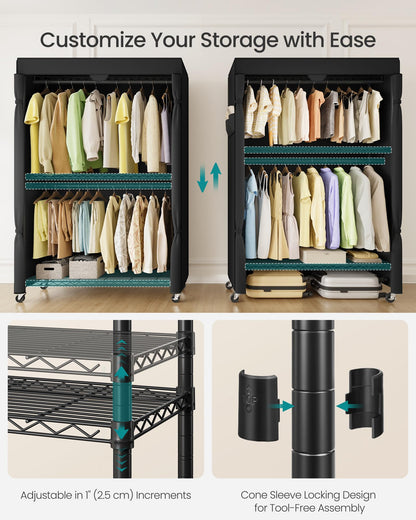 SONGMICS Heavy-Duty Portable Clothes Rack