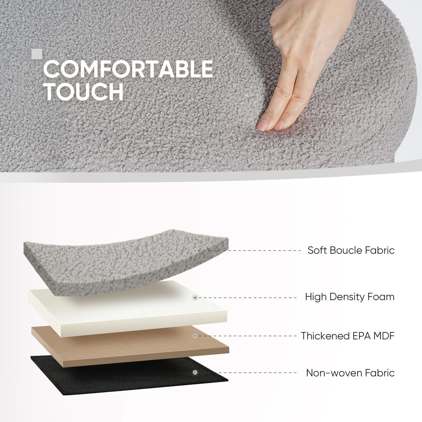 FSOBEIIALEO 43.3" Sherpa Storage Ottoman Bench
