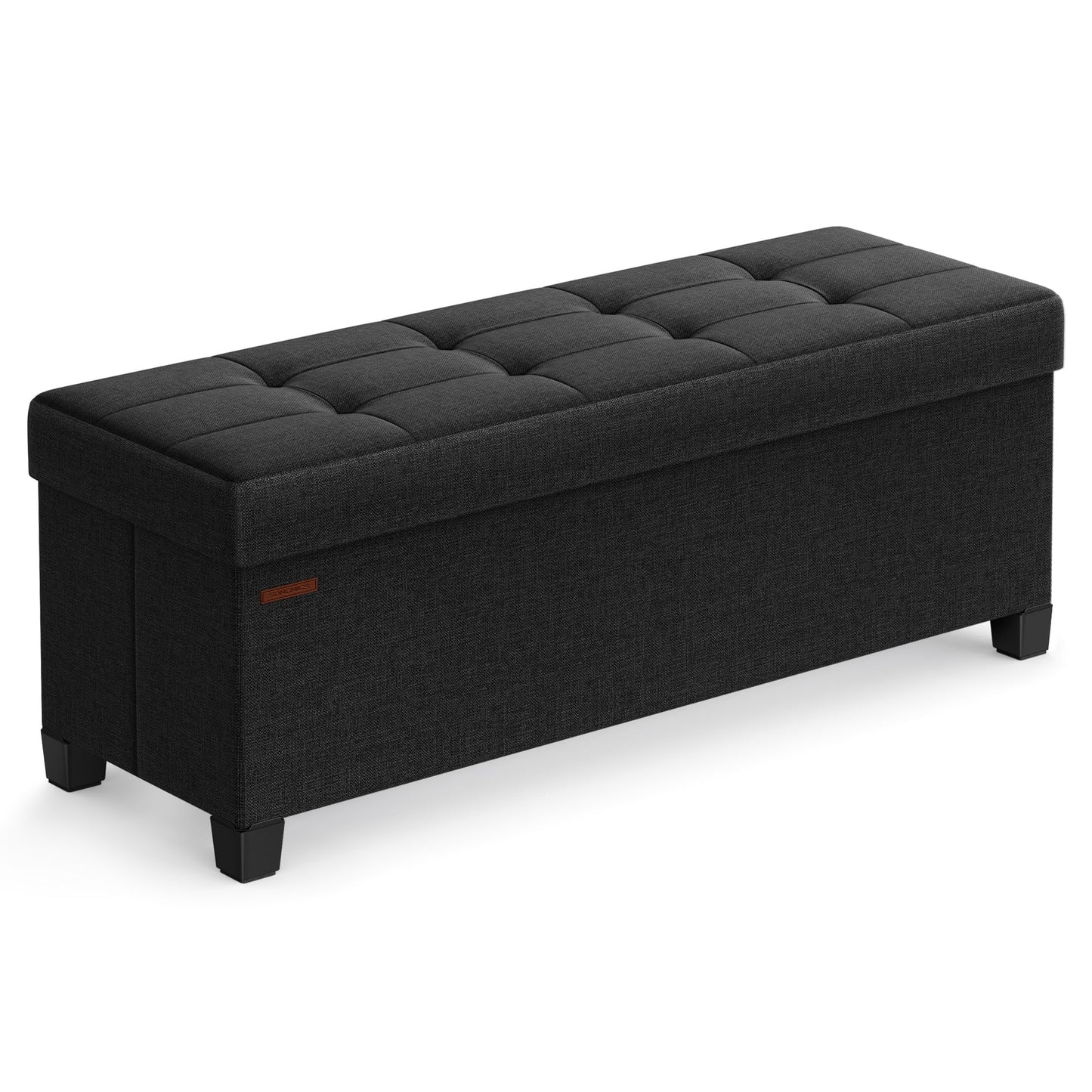 SONGMICS Foldable Storage Ottoman Bench, 15"x43"x15.7"