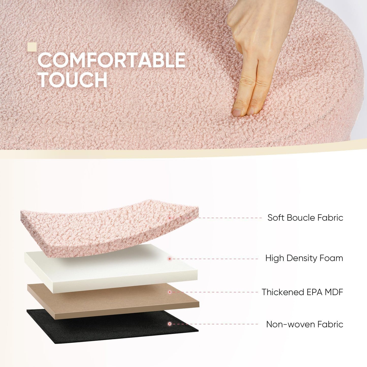 FSOBEIIALEO 43.3" Sherpa Storage Ottoman Bench
