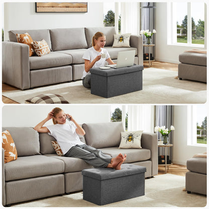 DUMOS 30" Foldable Storage Ottoman Bench