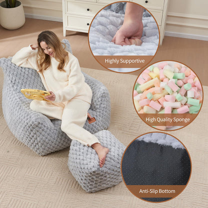Giant Bean Bag Sofa with Ottoman