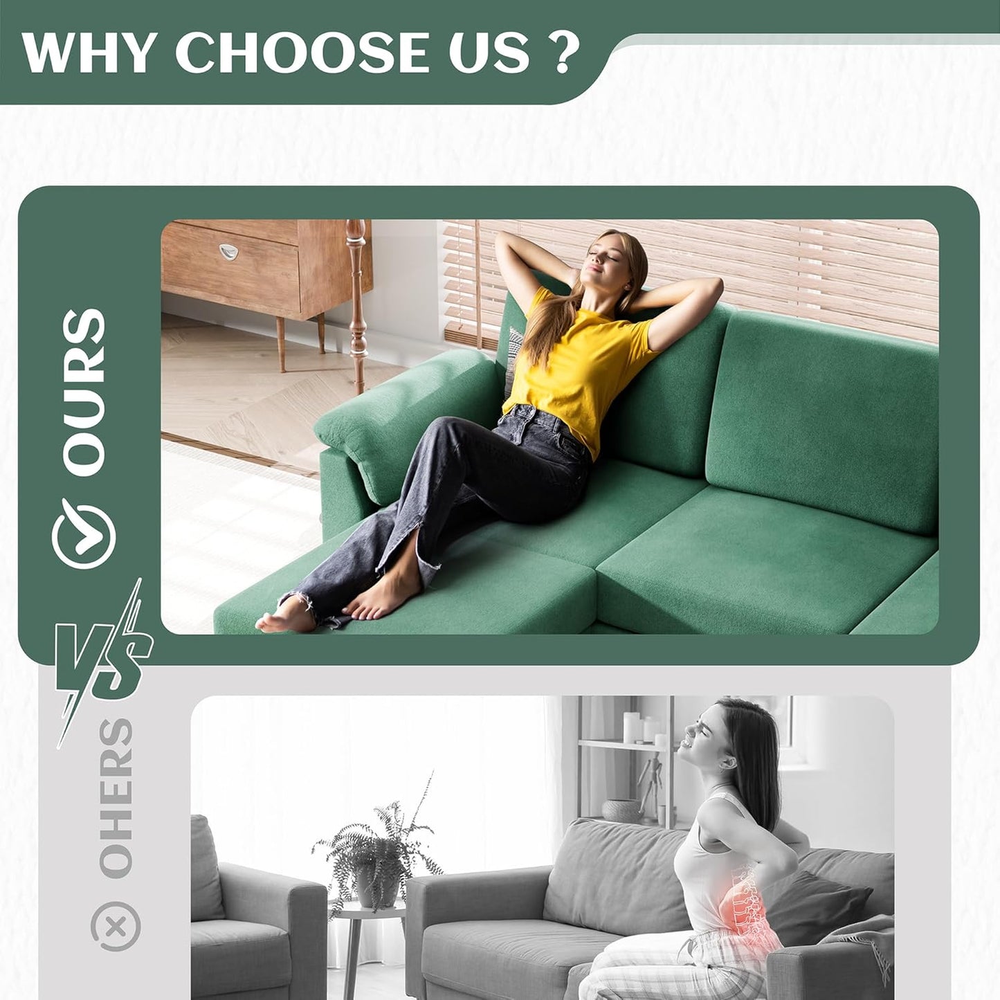 Vongrasig 79" L-Shaped Sofa, Grey