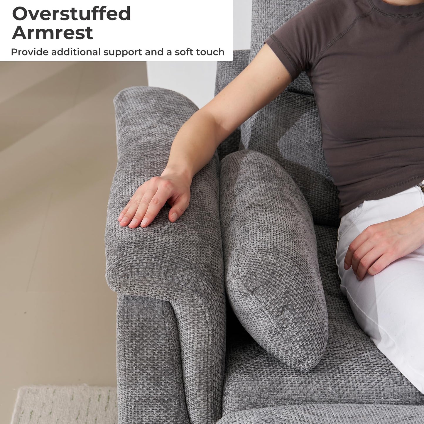 132" U-Shaped Sofa, 6-Seater Beige