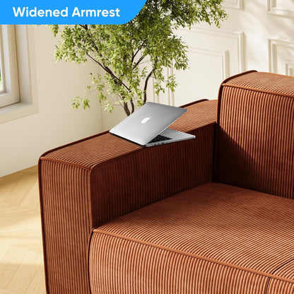 Mjkone 76" 3-Seater Brown Sofa