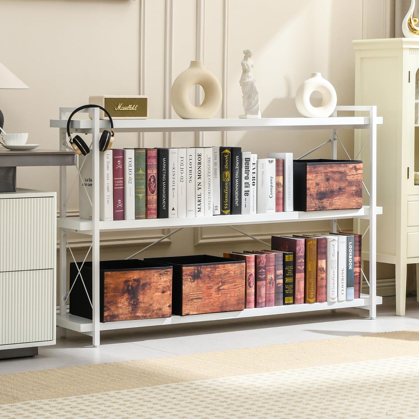 HCHQHS 4-Tier Industrial Bookshelf