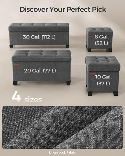 SONGMICS Foldable Storage Ottoman Bench, 15"x43"x15.7"