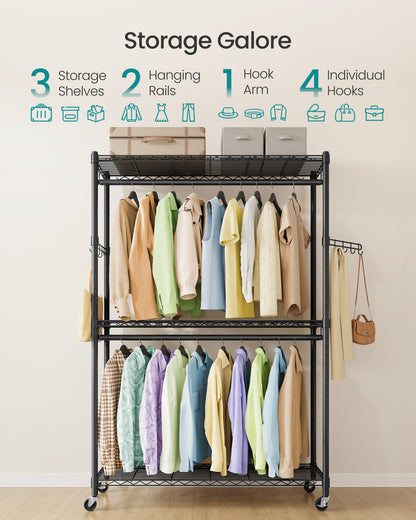 SONGMICS Heavy-Duty Portable Clothes Rack