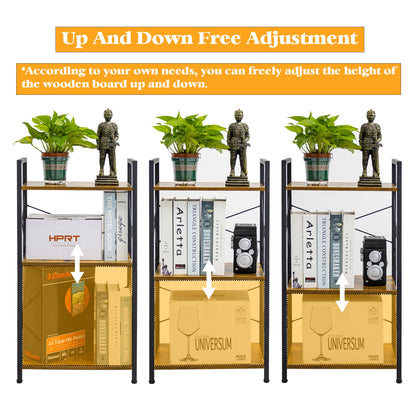 HCHQHS 4-Tier Industrial Bookshelf