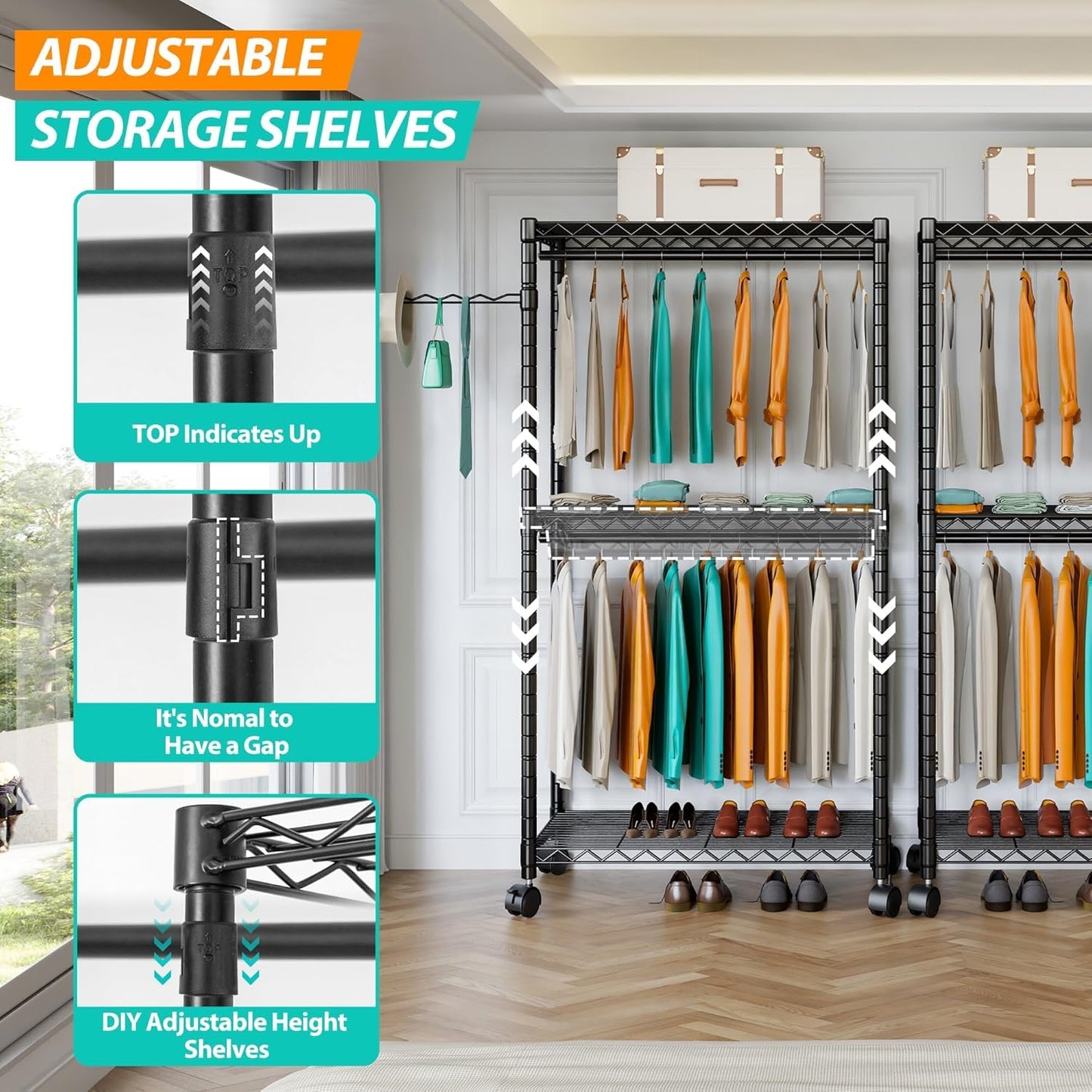 PUNION 7-Tier Portable Garment Rack