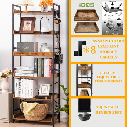 HCHQHS 6-Tier Bookcase