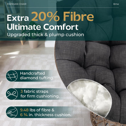 BME 40" Wicker Papasan Chair