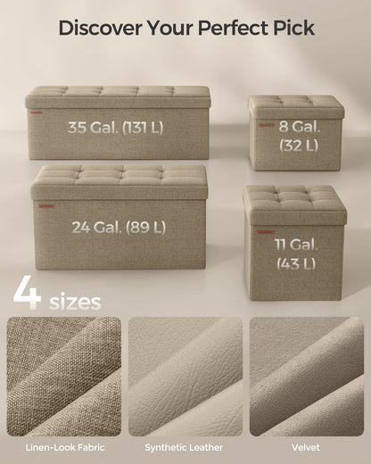 SONGMICS MAZIE 43" Folding Storage Ottoman Bench