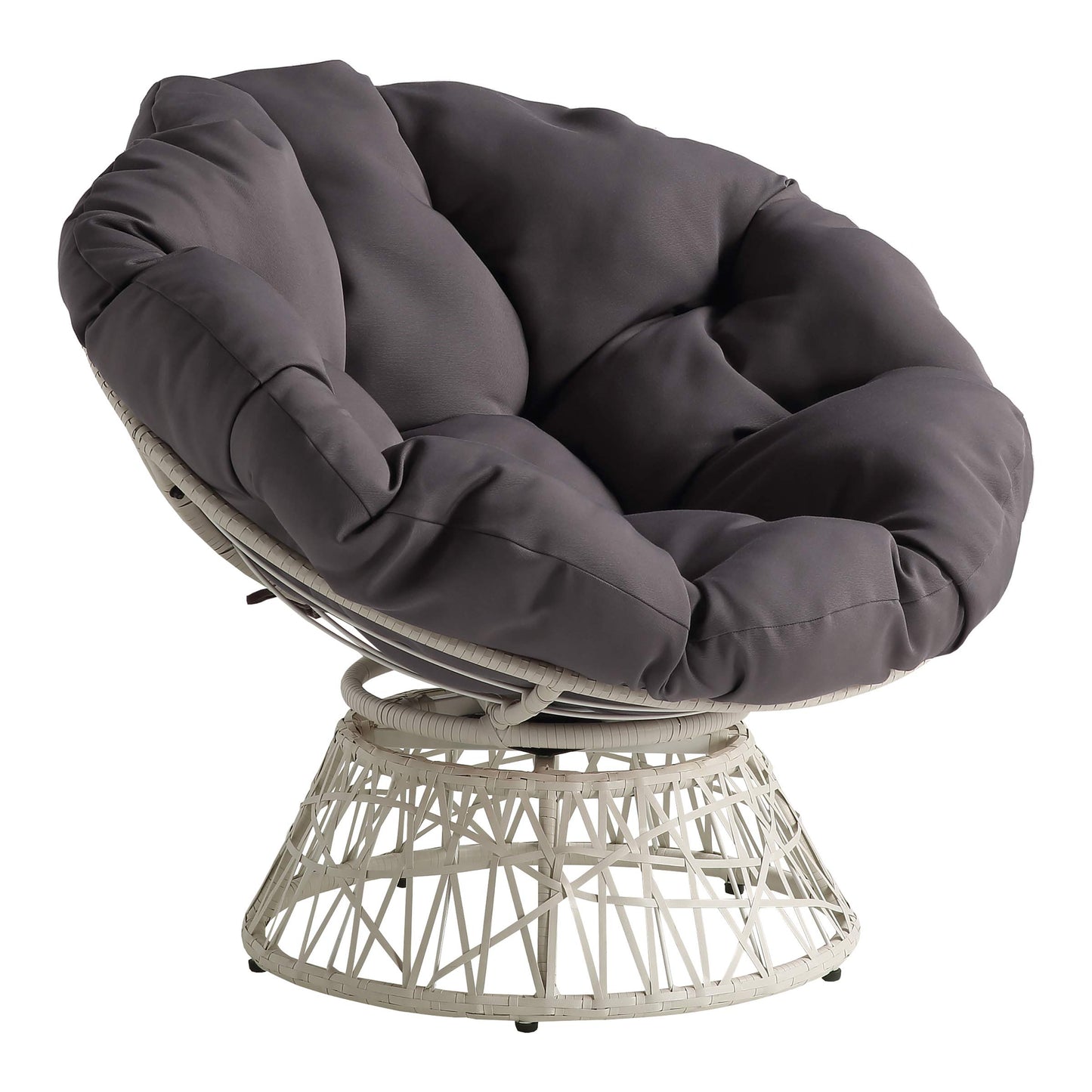 OSP Swivel Papasan Chair White