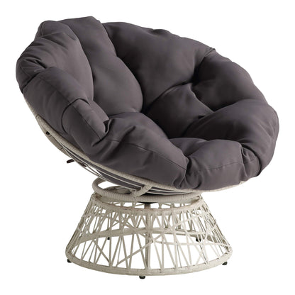 OSP Swivel Papasan Chair White