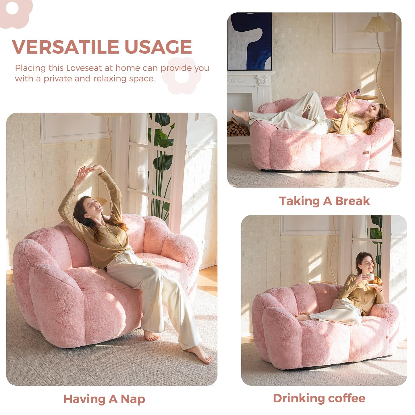 MAXYOYO Floral Bean Bag Chair – Beige