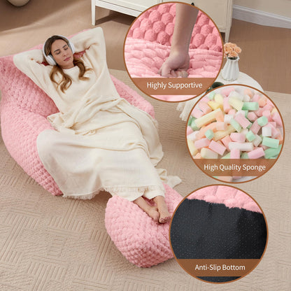Giant Bean Bag Sofa with Ottoman