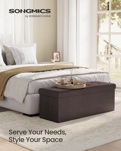 SONGMICS MAZIE 43" Folding Storage Ottoman Bench