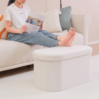 FSOBEIIALEO 43.3" Sherpa Storage Ottoman Bench