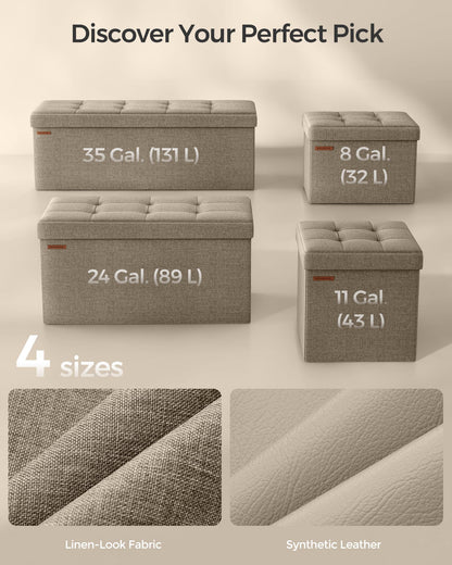 SONGMICS MAZIE 43" Folding Storage Ottoman Bench