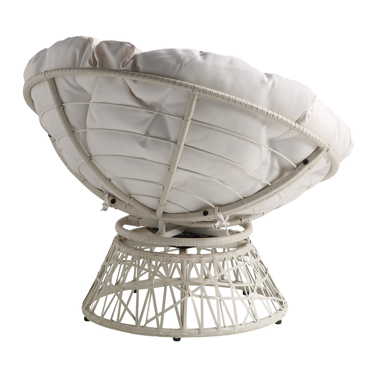 OSP Swivel Papasan Chair White