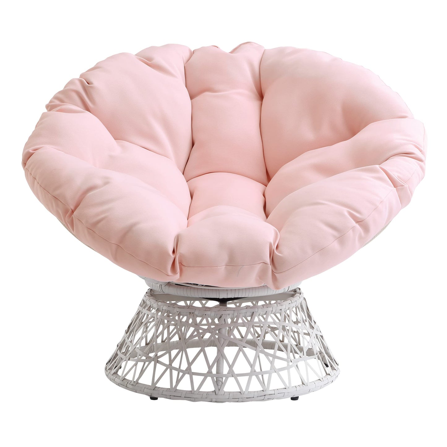 OSP Swivel Papasan Chair White