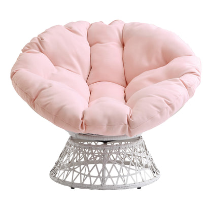 OSP Swivel Papasan Chair White