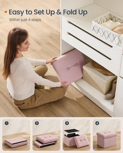 SONGMICS Storage Ottoman Bench, 15"x30"x15"