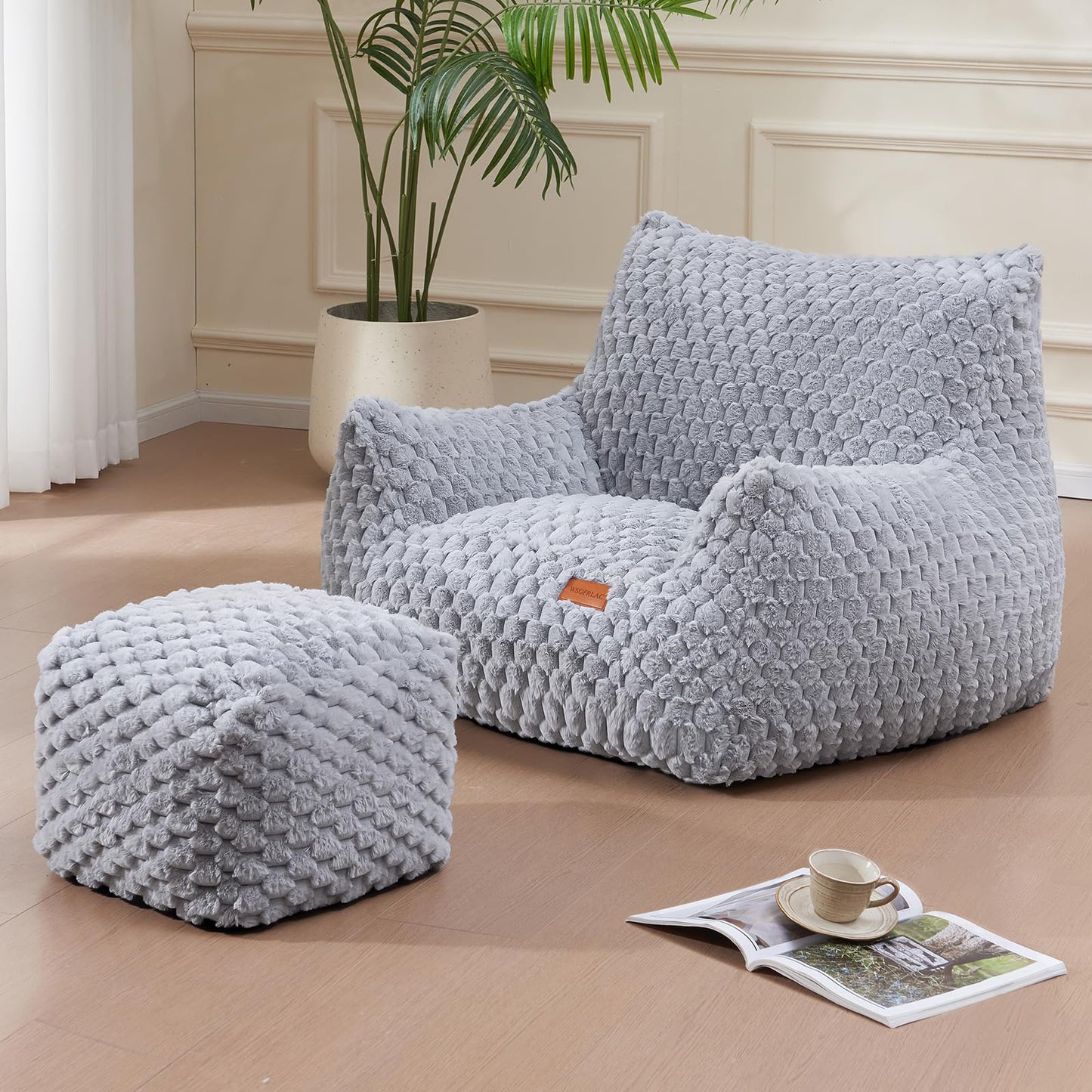 Giant Bean Bag Sofa with Ottoman