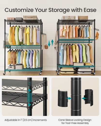 SONGMICS Heavy-Duty Portable Clothes Rack