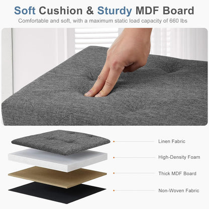 DUMOS 30" Foldable Storage Ottoman Bench