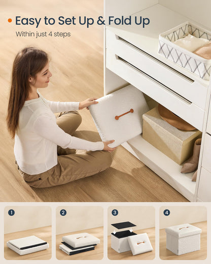 SONGMICS Storage Ottoman Bench, 15"x30"x15"