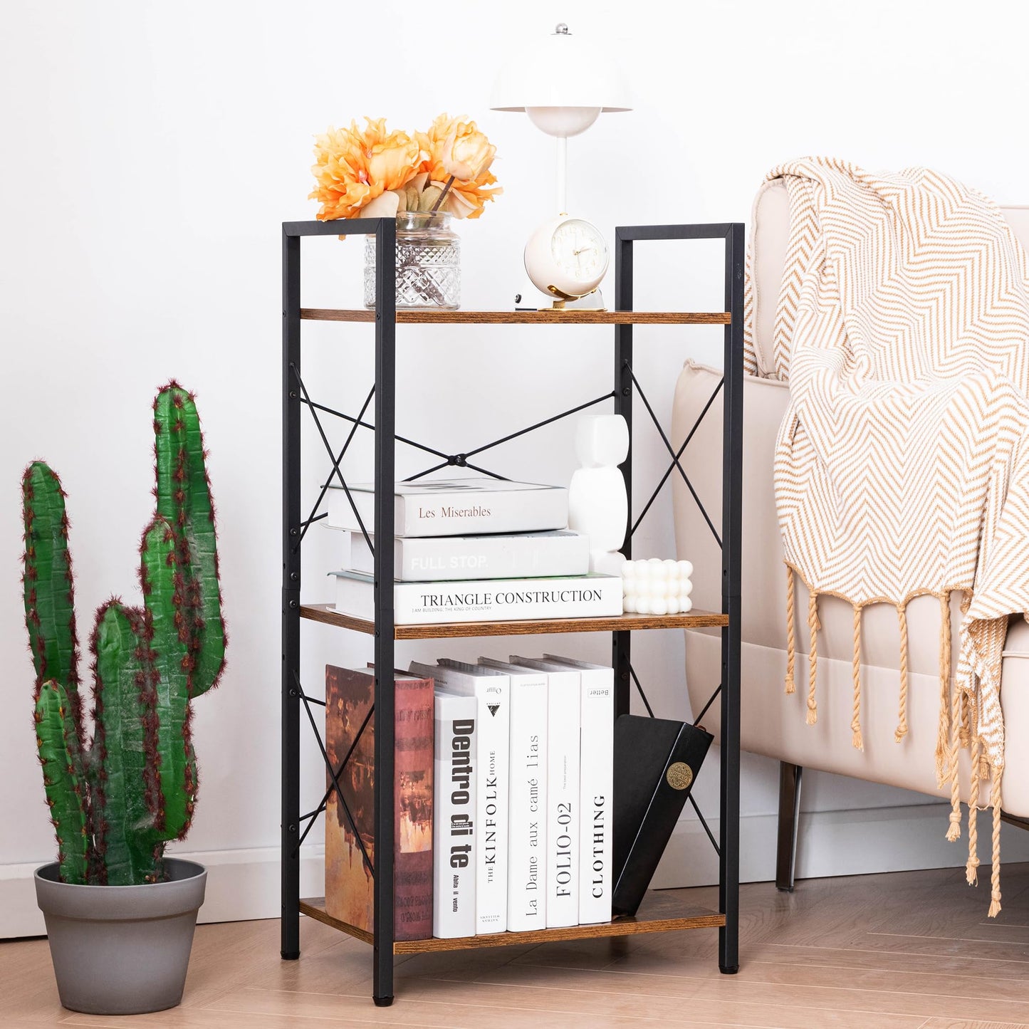 HCHQHS 4-Tier Industrial Bookshelf