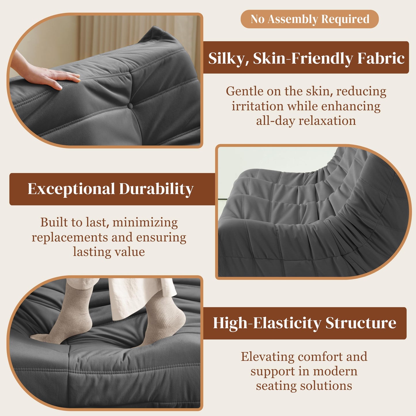 Dark Gray Bean Bag Chair