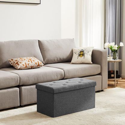 DUMOS 30" Foldable Storage Ottoman Bench