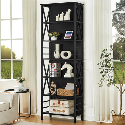 HOMISSUE 7-Tier Rustic Bookshelf