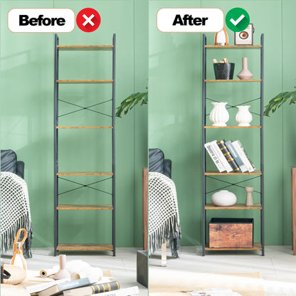 HCHQHS 4-Tier Industrial Bookshelf