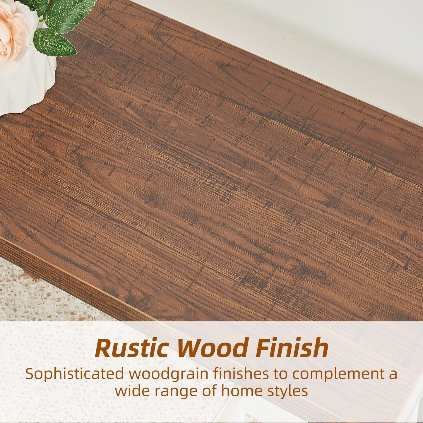 HOMISSUE 3-Tier Rustic Bookshelf