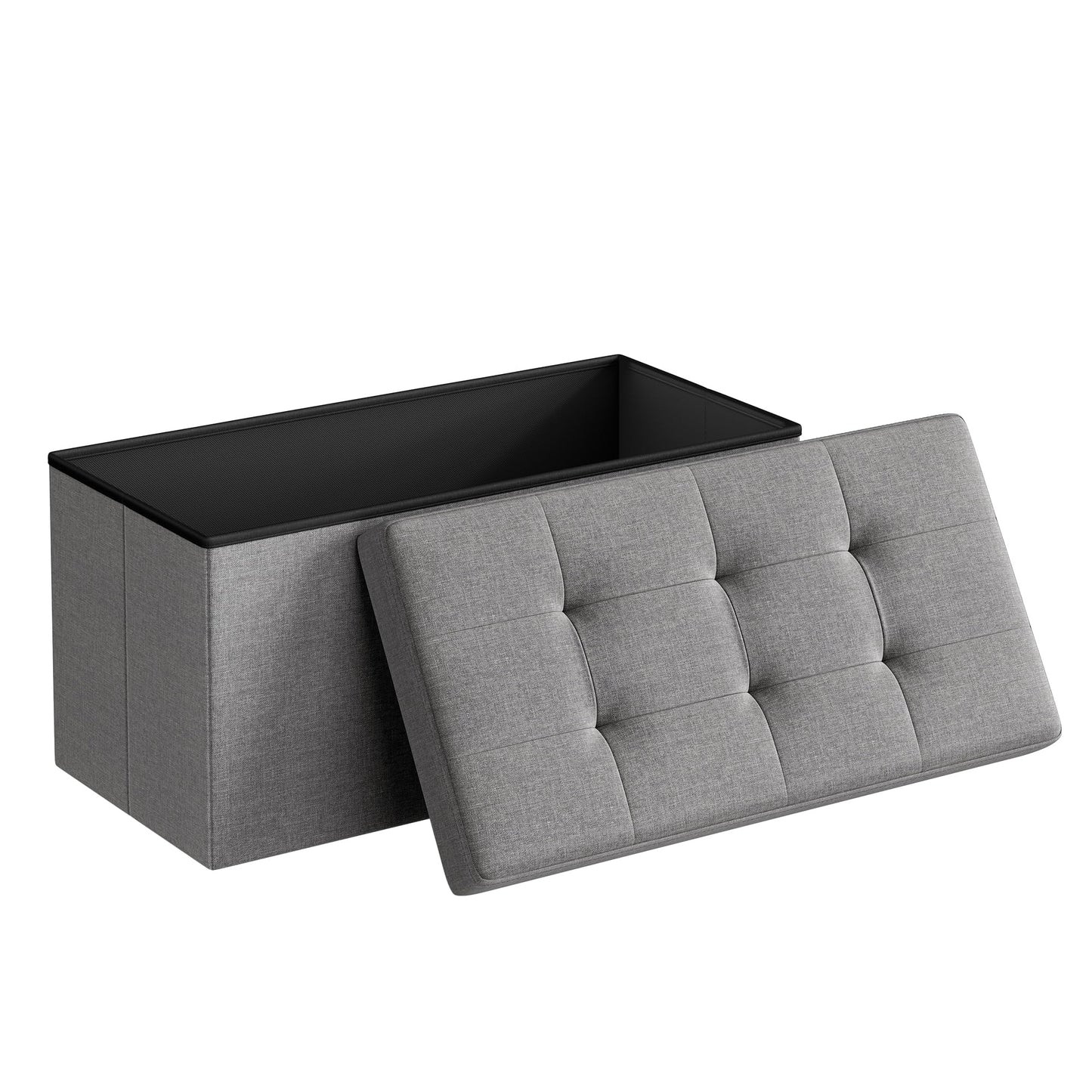 SONGMICS MAZIE 43" Folding Storage Ottoman Bench